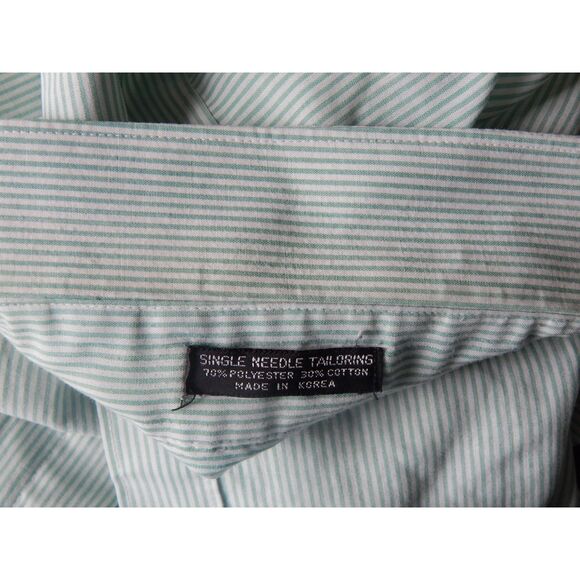 BOTANY 500 men's 17 1/2 34/35 vintage striped button front long sleeve - Picture 8 of 10
